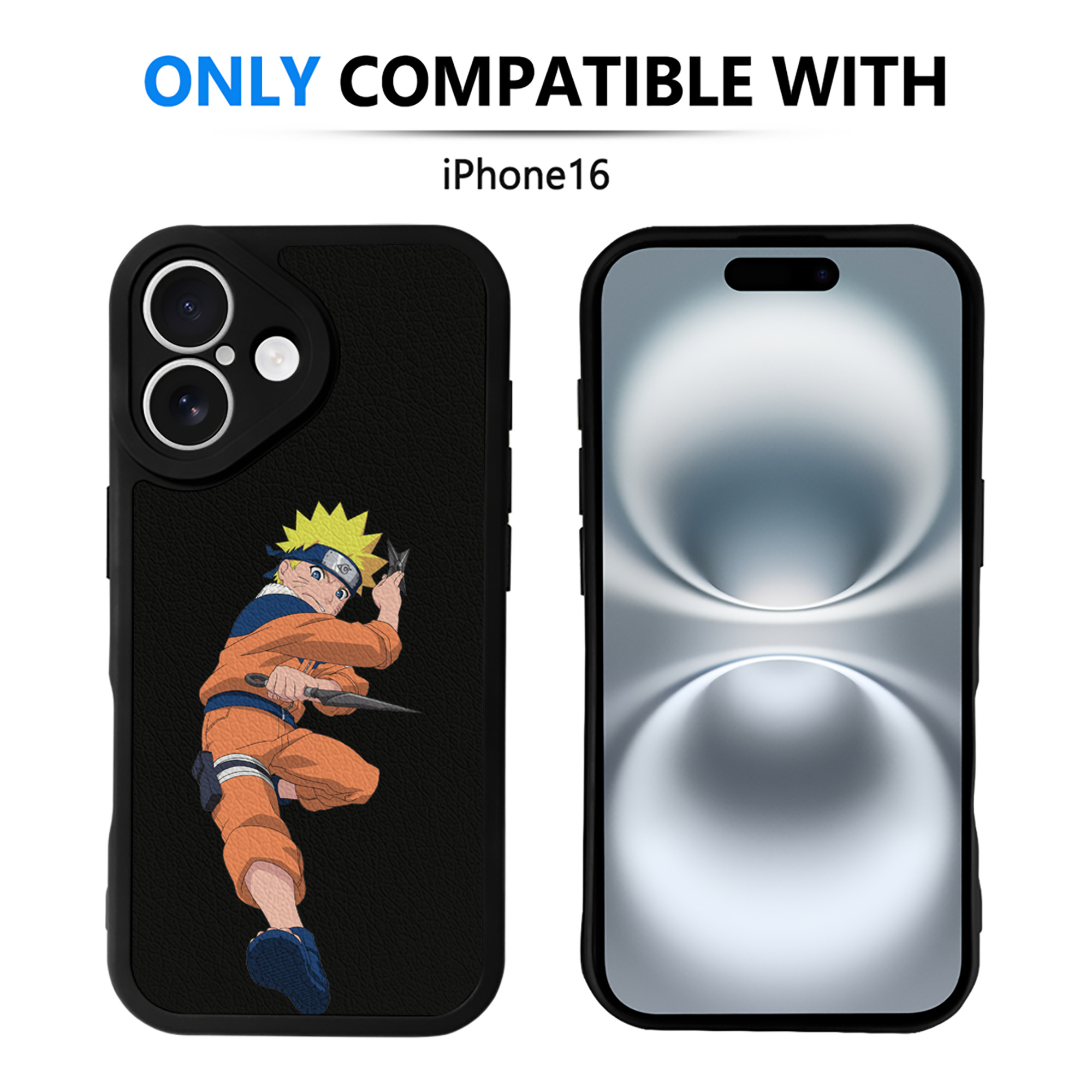 （画像用） NARUTO -ナルト- うずまき ナルト Uzumaki Naruto 【iPhone 16シリーズ対応】シリコンスマホケース（レザー調） 材質：シリコン